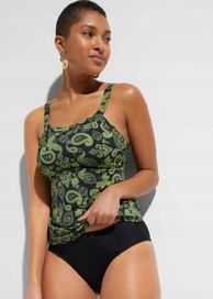 B.P.C top tankini w czarno-zielone wzory 48.