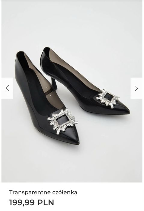 Transparentne czółenka szpilki Reserved 36