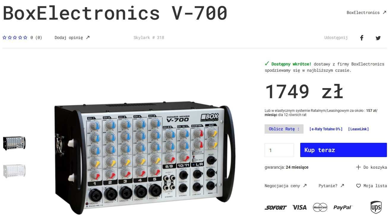 Powermikser - BOX V 700 Amplimikser
