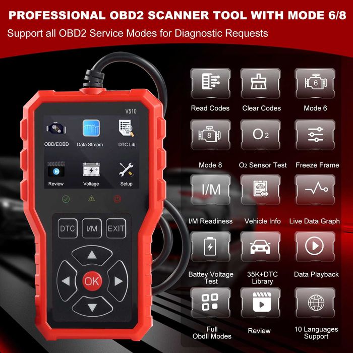 автомобильный сканер OBD II V510