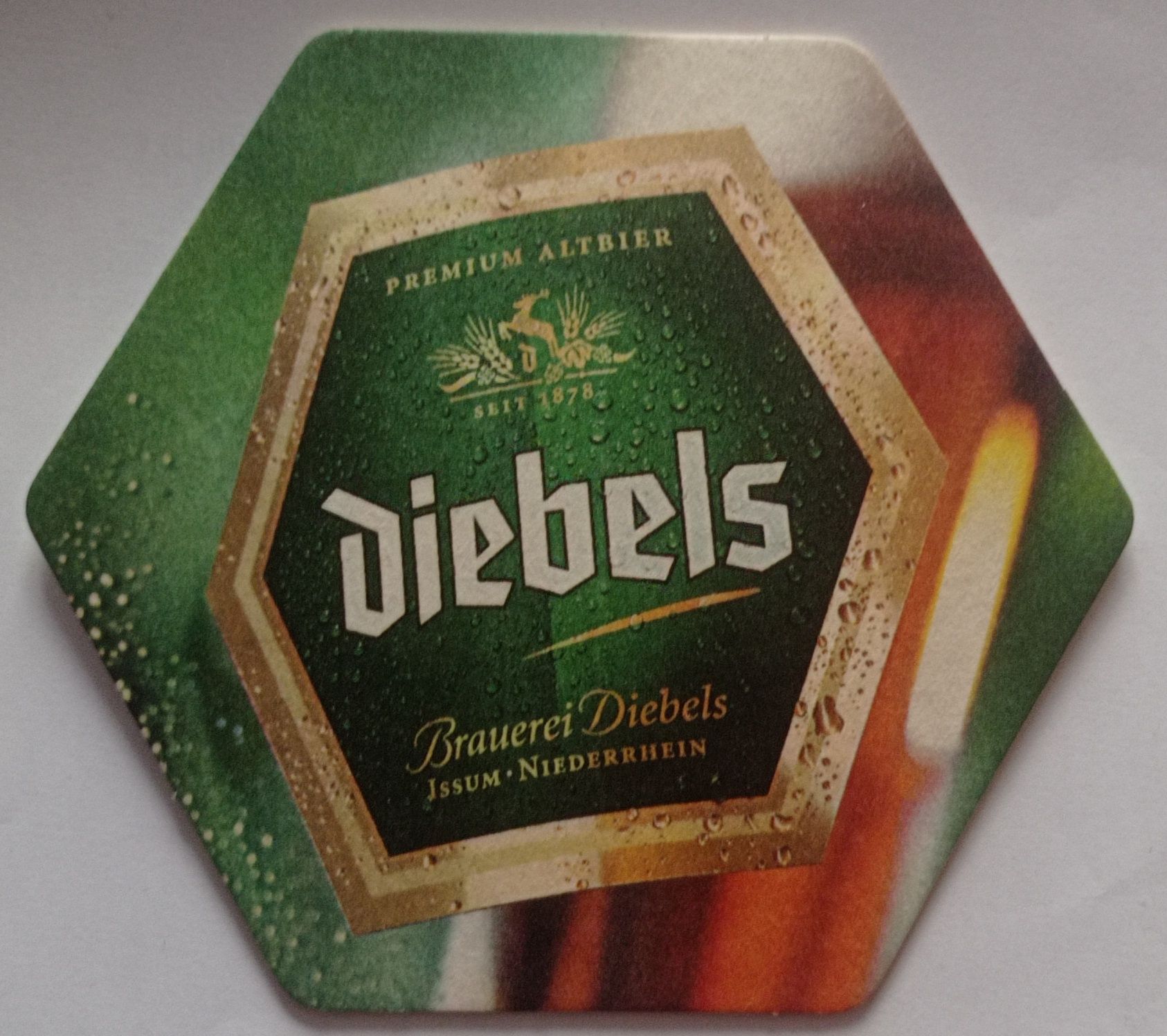 Костер старая подставка под пиво Пивоварня Diebels ISSUM НИЖНИЙ РЕЙН