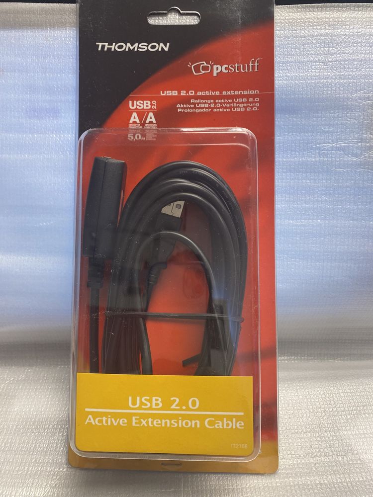 Nowy Kabel przedlużacz USB 2.0 aktywny 5m Hama A/A