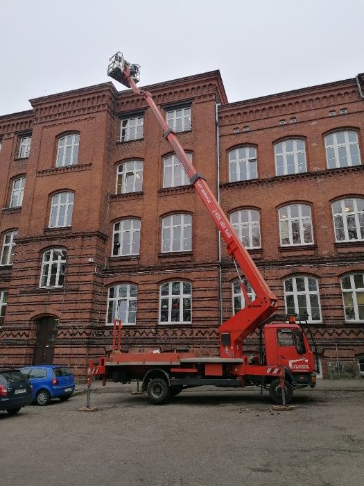 Podnośnik koszowy wynajem. Wycinka drzew. Czyszczenie elewacji, dachów