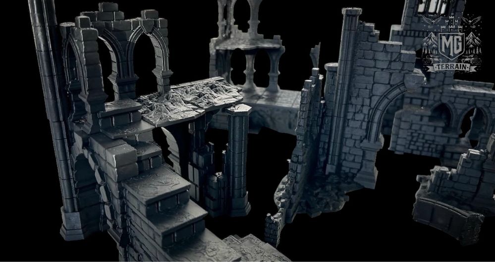 Zestaw Ruin Makiety do Gry bitewnej Druk3D ME SBG LotR WH40k Aos Saga