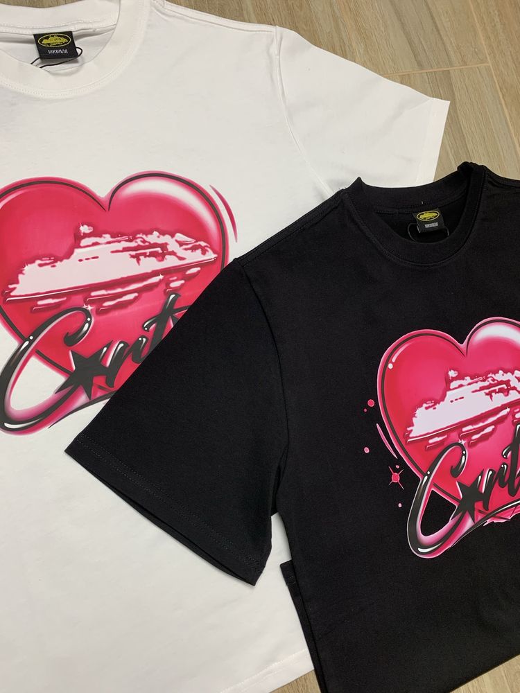 Corteiz Alcatraz Heart Tee (Black / White) (Koszulka)
