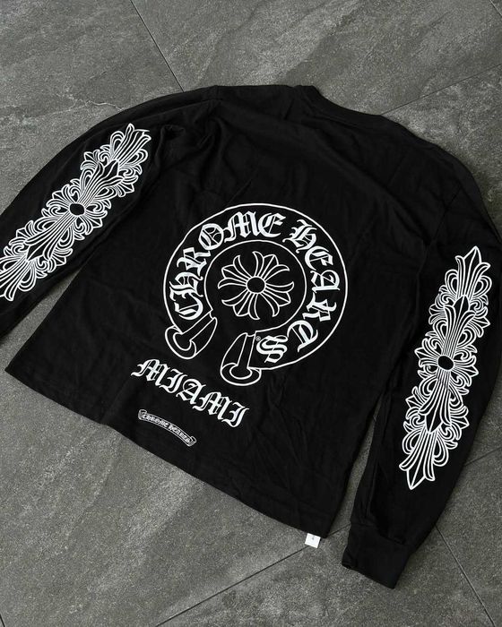 Лонг слив chrome hearts хром