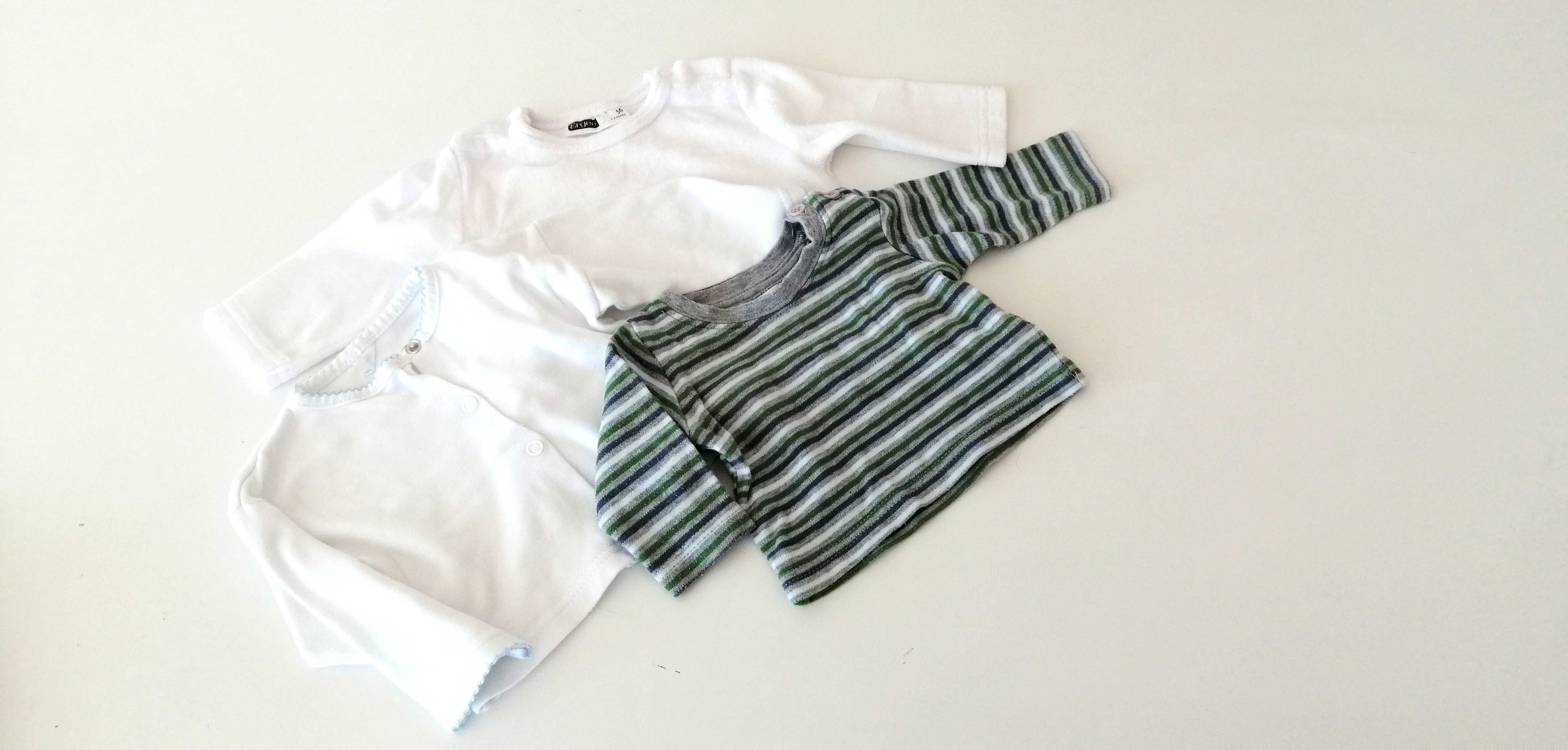 zestaw bluzek bluzeczek niemowlęcych 0-3mies 56cm dla chłopca bluzki