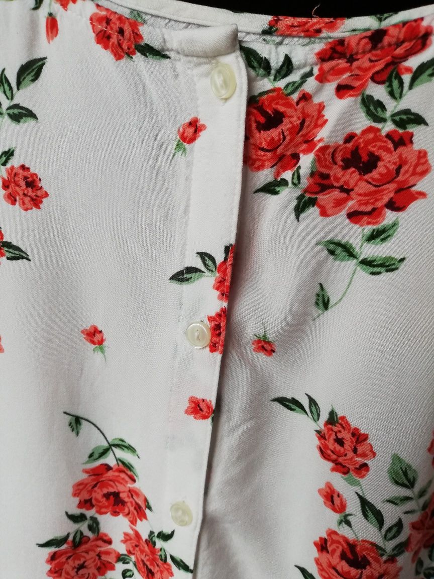 Biała bluzka w kwiaty rozm. 36 H&M