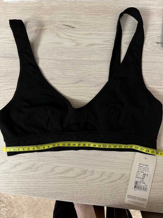 Бюстьє бавовна Conte XS S хлопок топ топік бра чорний натураль зручний