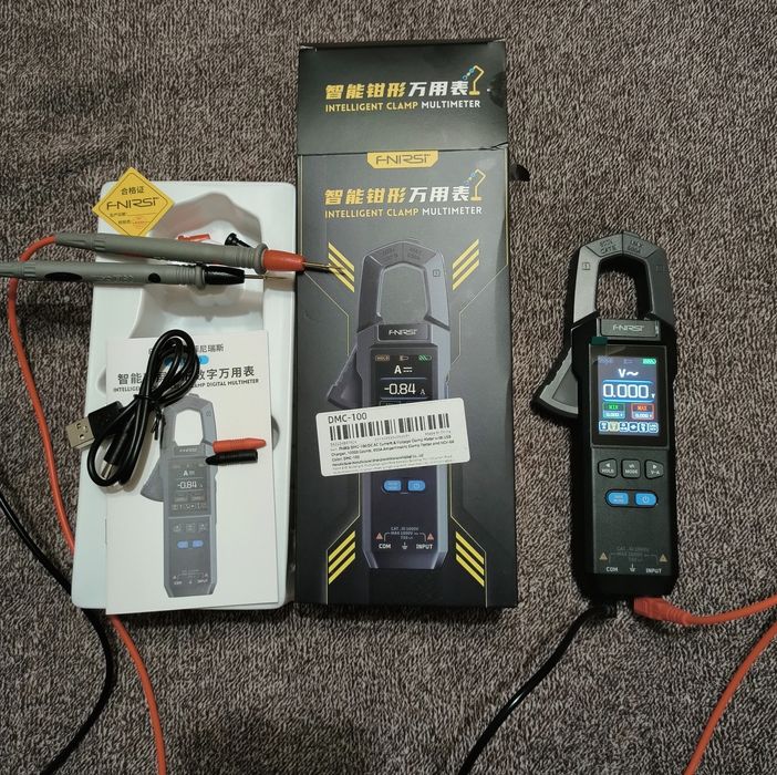 Токовые клещи FNIRSI DMC-100. AC/DC+термопара. Отдельно чехол