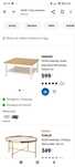 Stolik kawowy Ikea 90x90 biały z drewnianym blatem