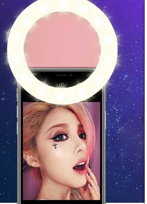 Lampa Pierścieniowa LED Klips Do Zdjęć Selfie Biała, Czarna
