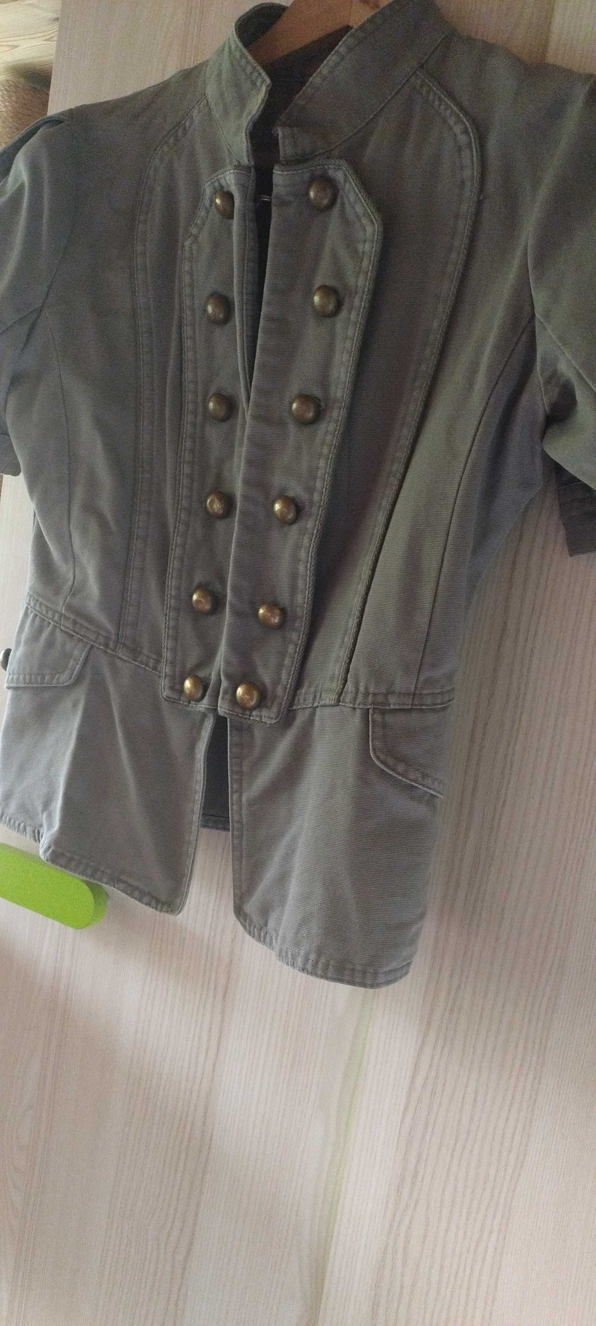 Crop -Trencz Bluza w kolorze khaki .