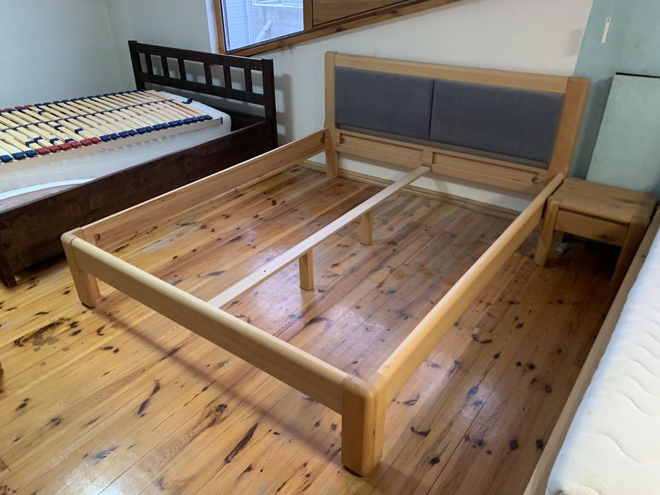 Łóżko LES 160x200 buk naturalny -Wupredaż Ekspozycji