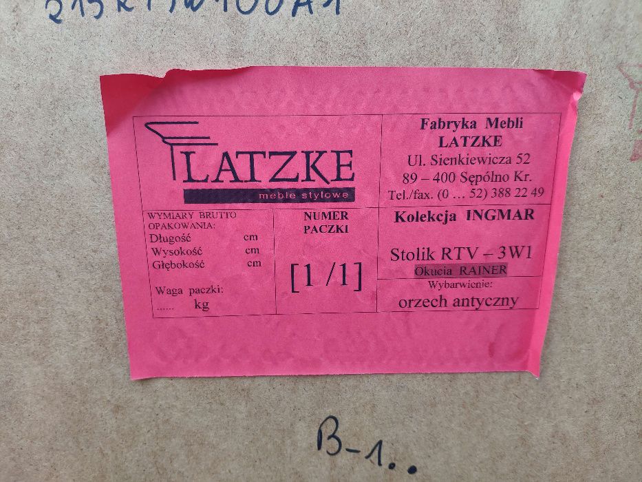 Ingmar Szafka komoda pod telewizor, sprzęt audio firmy Latzke