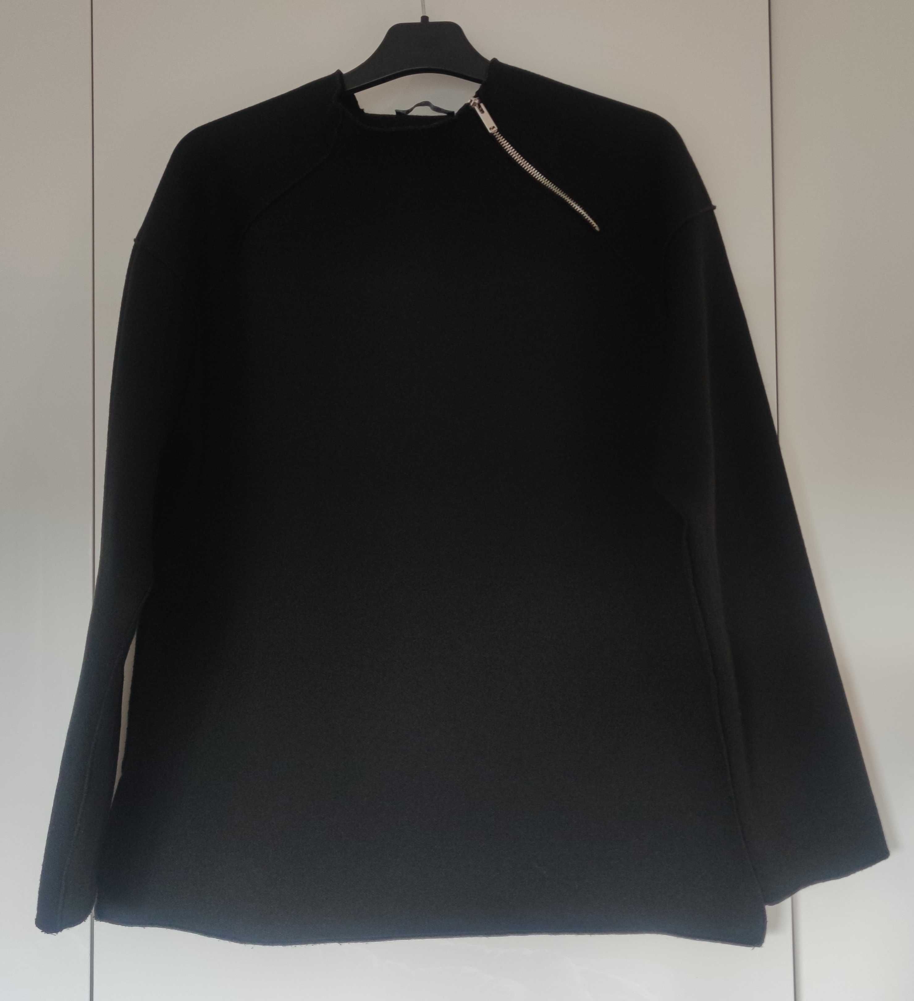 Zara bluza sweter oversize dzianinowa z dzianiny zamek półgolf M L