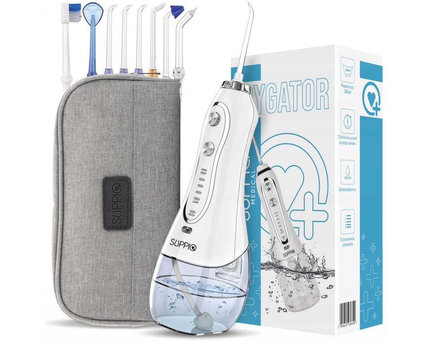 Irygator do Zębów Irygator Bezprzewodowy Dentystyczny 5 Trybów 8 Dysz