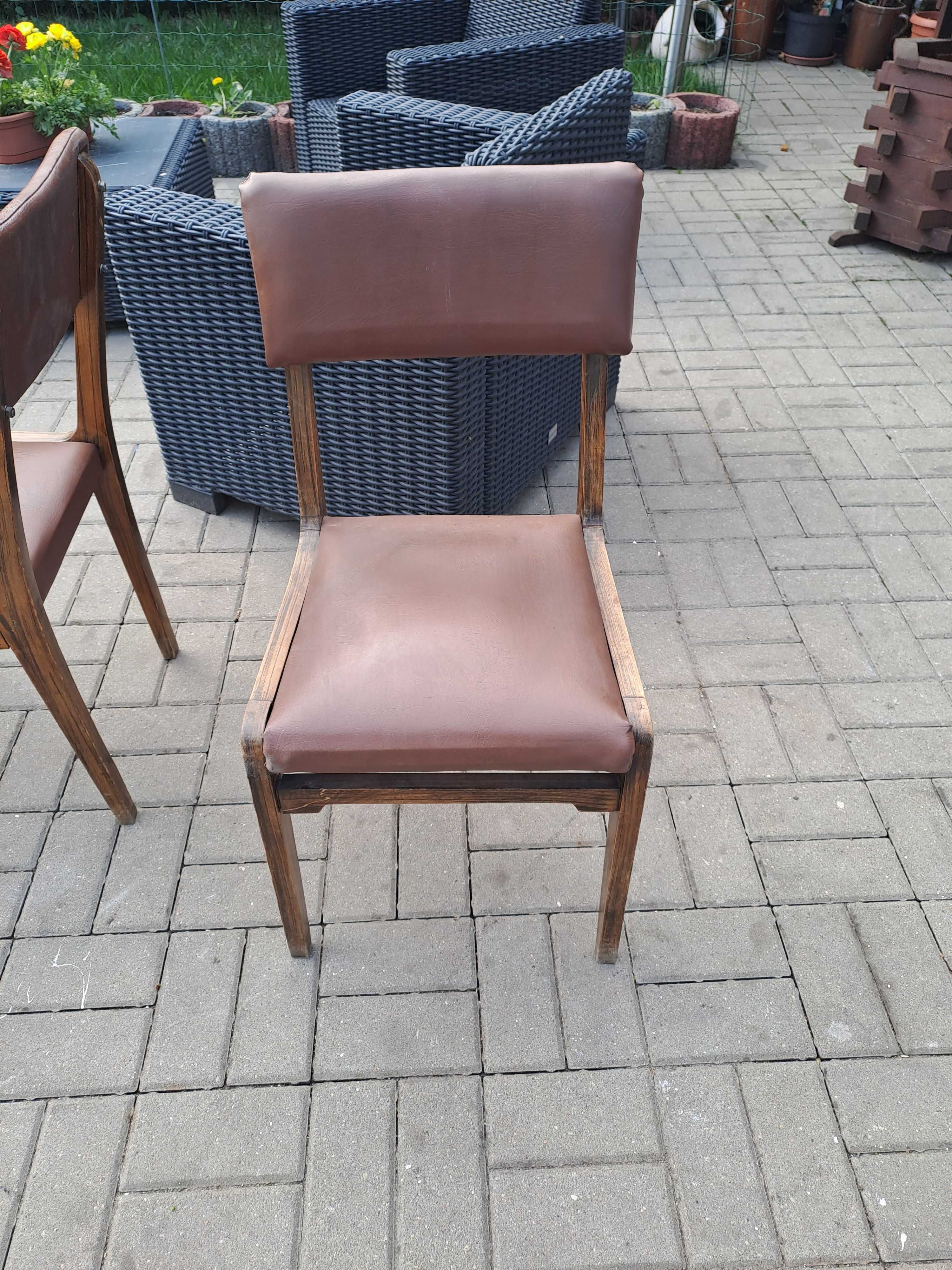 Krzesła Vintage, Obicie skórzane - Transport z wniesieniem!