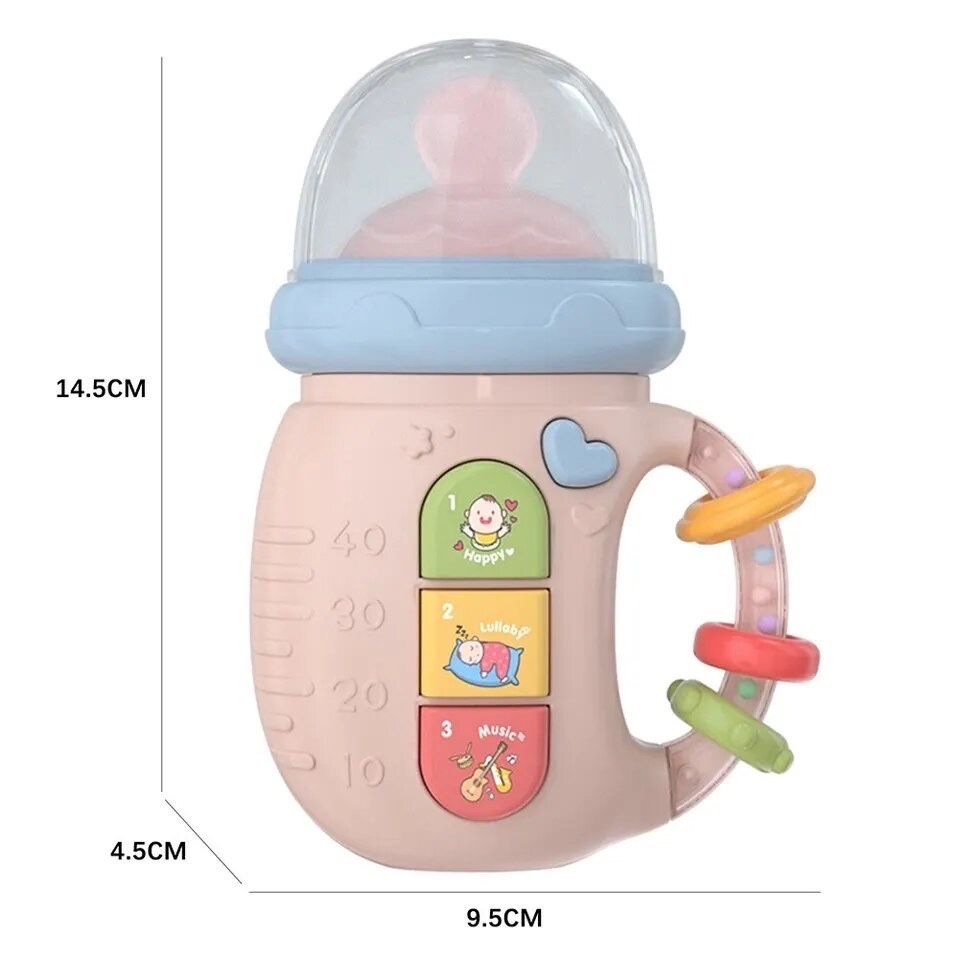 Музыкальная игрушка детская бутылочка с силиконовой соской пустышка