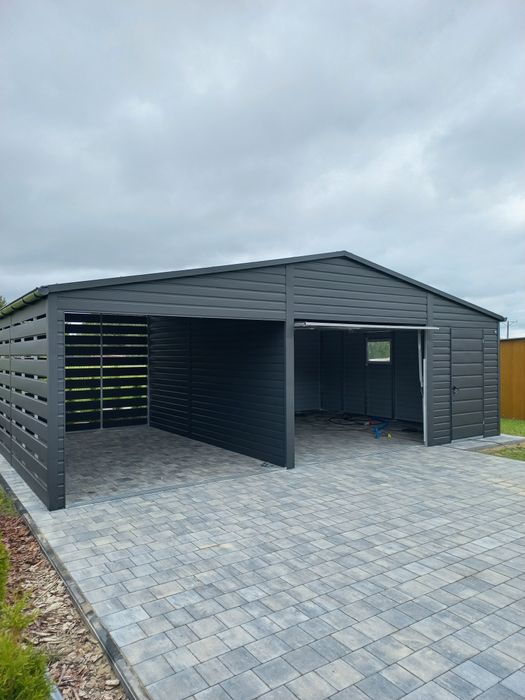 Garaż blaszany blaszak nowoczesny wygląd profil zamknięty