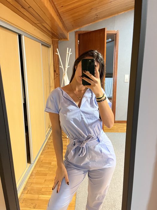 Macacao azul de calcas