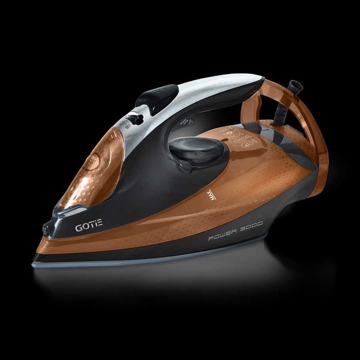 Żelazko GOTIE GZE-3000 Bardzo Mocne 3000 W Ceramiczna stopa Strażak