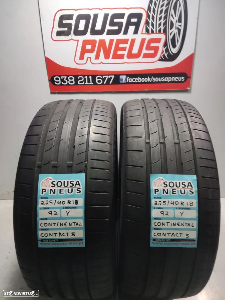 2 pneus semi novos 225-40r18 continental - oferta dos portes