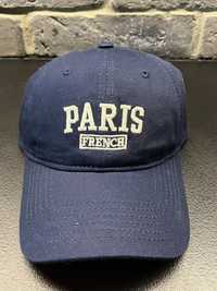 Nowa granatowa czapka z daszkiem Paris bawełniana unisex vintage