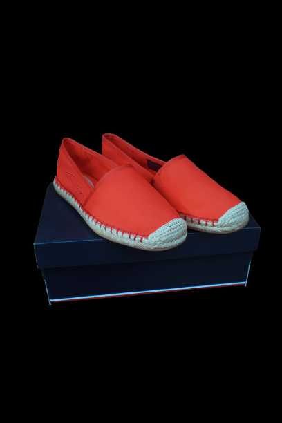 Espadryle Tommy Hilfiger czerwone Signature - 37