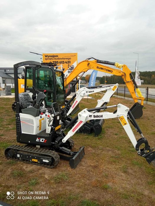 BOBCAT E10z Minikoparka Kpl. 3 Łyżek Szybkozłącze NOWA 2025r. FV GW