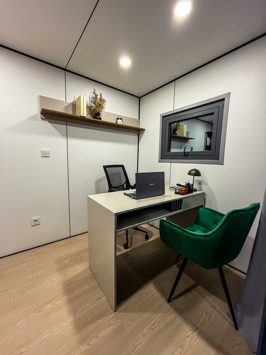 Mobilne biuro na kółkach, domek modułowy,kontenerowy, home office