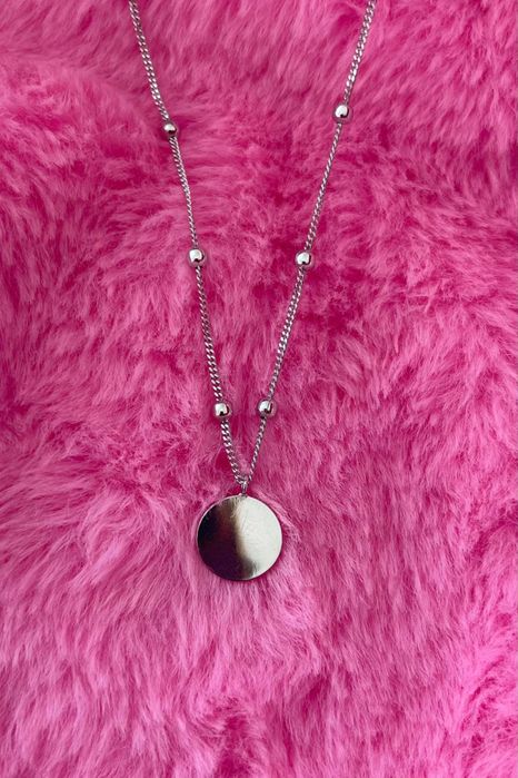 Кольє срібне з монеткою