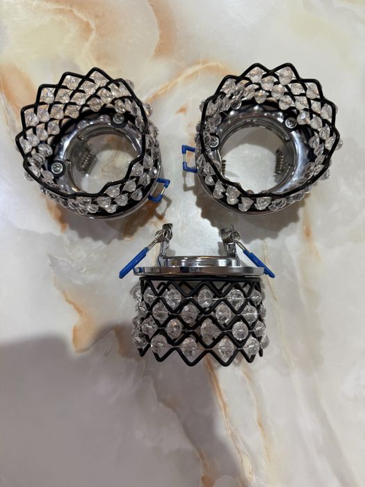 Oprawa halogenowa,halogen z krysztalkami ,czarny 3 szt,tanio,polecam!