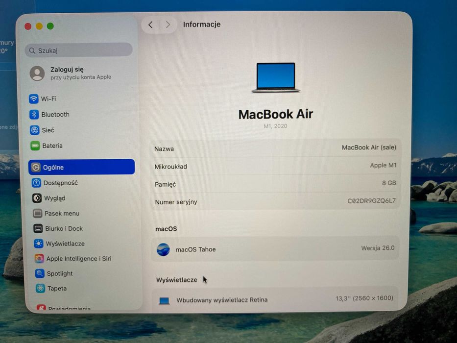 MacBook Air M1 2020 A2337 8GB | 256 GB