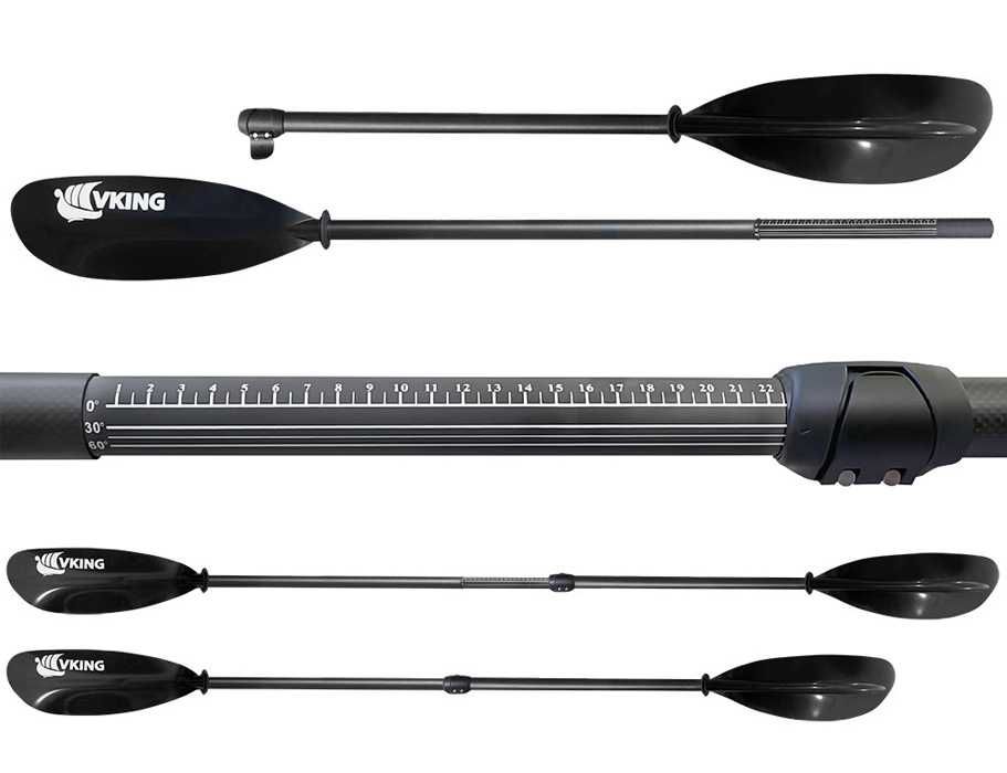 Wiosło karbonowo-szklane kajakowe regulowana długość Vking 215-240 cm