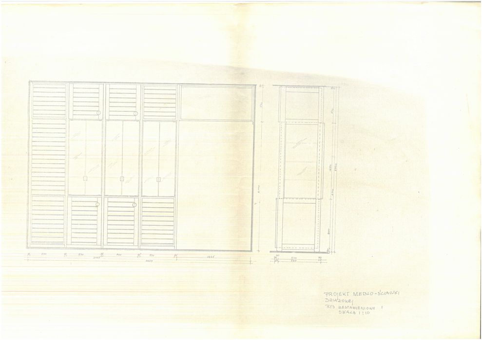 regał witryna szafa dwustronna przeszklona PRL