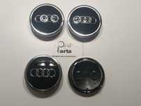 Conjunto 4 centros jante Audi 68mm Preto