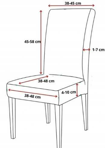 Pokrowce na krzesła glamour elastyczne uniwersalne wzór 4 sztuki