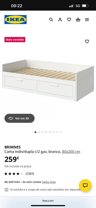 Cama Ikea brimnes nova
