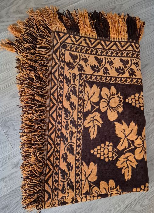 Narzuta wełniana tkana PRL