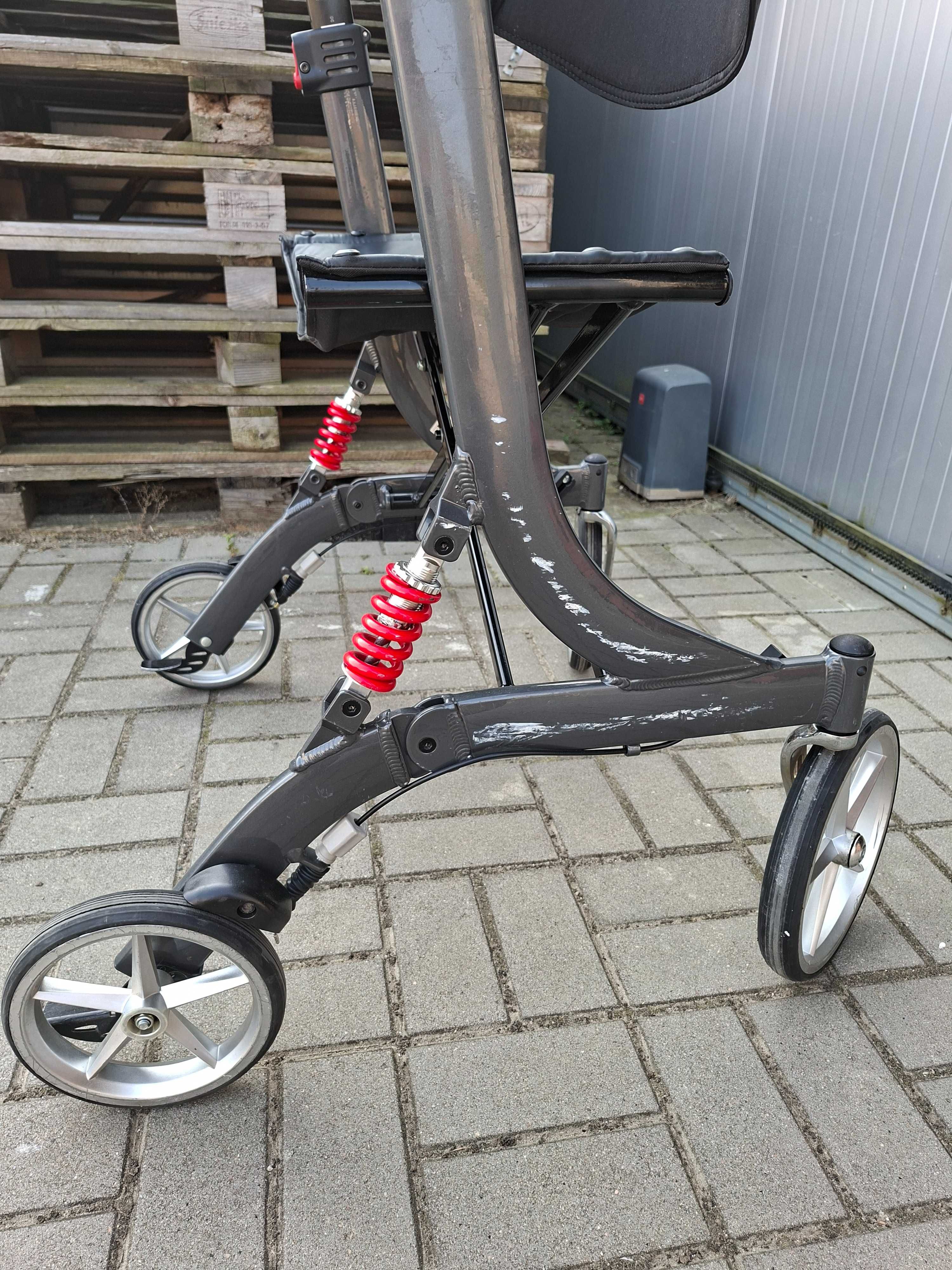 Balkonik Rollator Chodzik aluminiowy lekki składany siedzisko oparcie