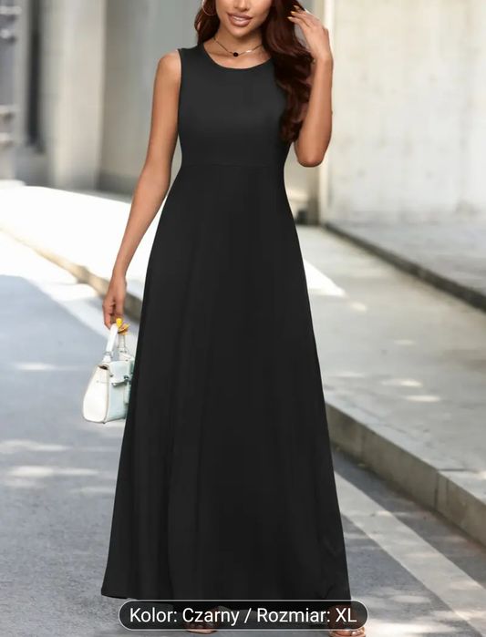 Czarna długa sukienka rozm. XL