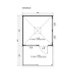 Domek letniskowy,ogrodowy,drewniany Magnolia 3 x 3m + 2m taras