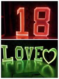 Napis LOVE !!! / Cyfry 18 Napis LED !!