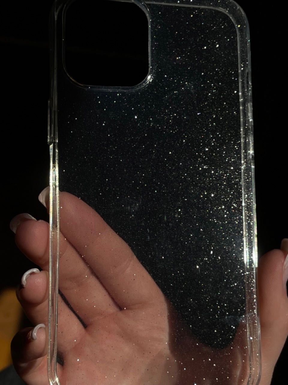 Etui iPhone 12 pro max przeźroczyste z brokat błysk [raz założone]