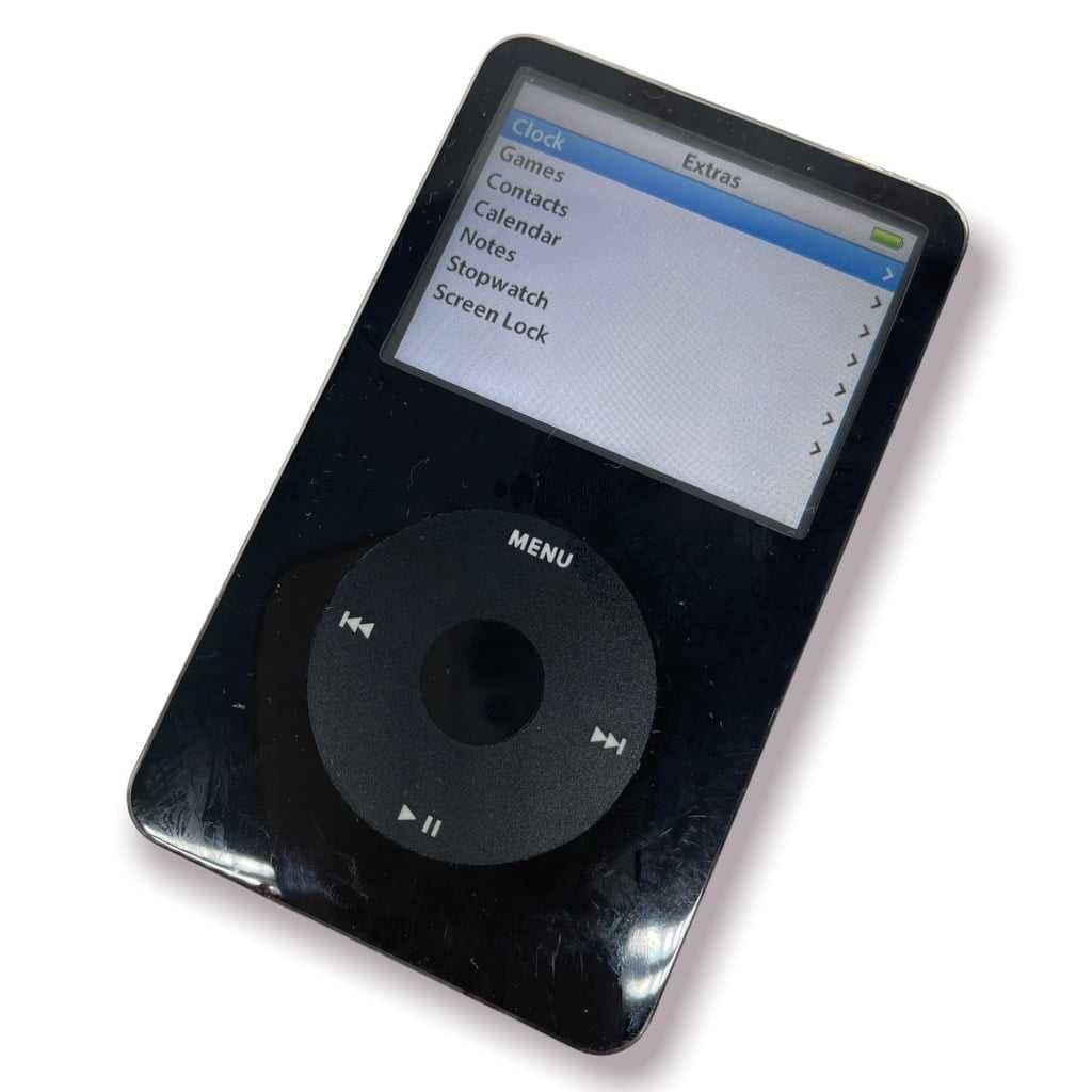 Apple iPod Classic de 5a geração de 80 GB preto, carregador e capa