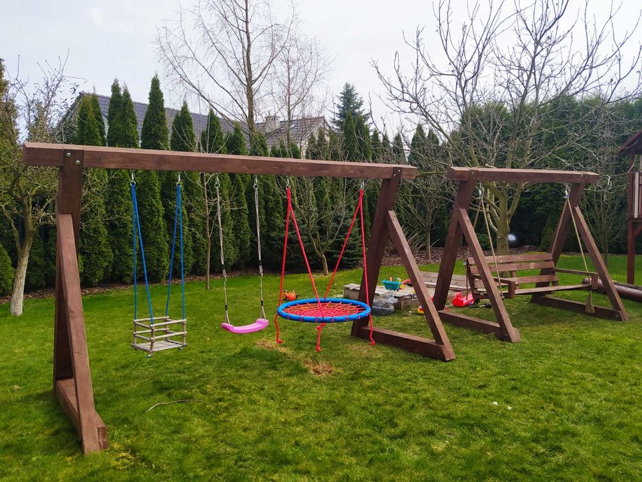 Huśtawka Ogrodowa Hustawka Drewniana Ozdoba Ogrodu Jedyna Taka