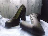 Демисезонные коричневые подростковые туфли на девочку, р.-36