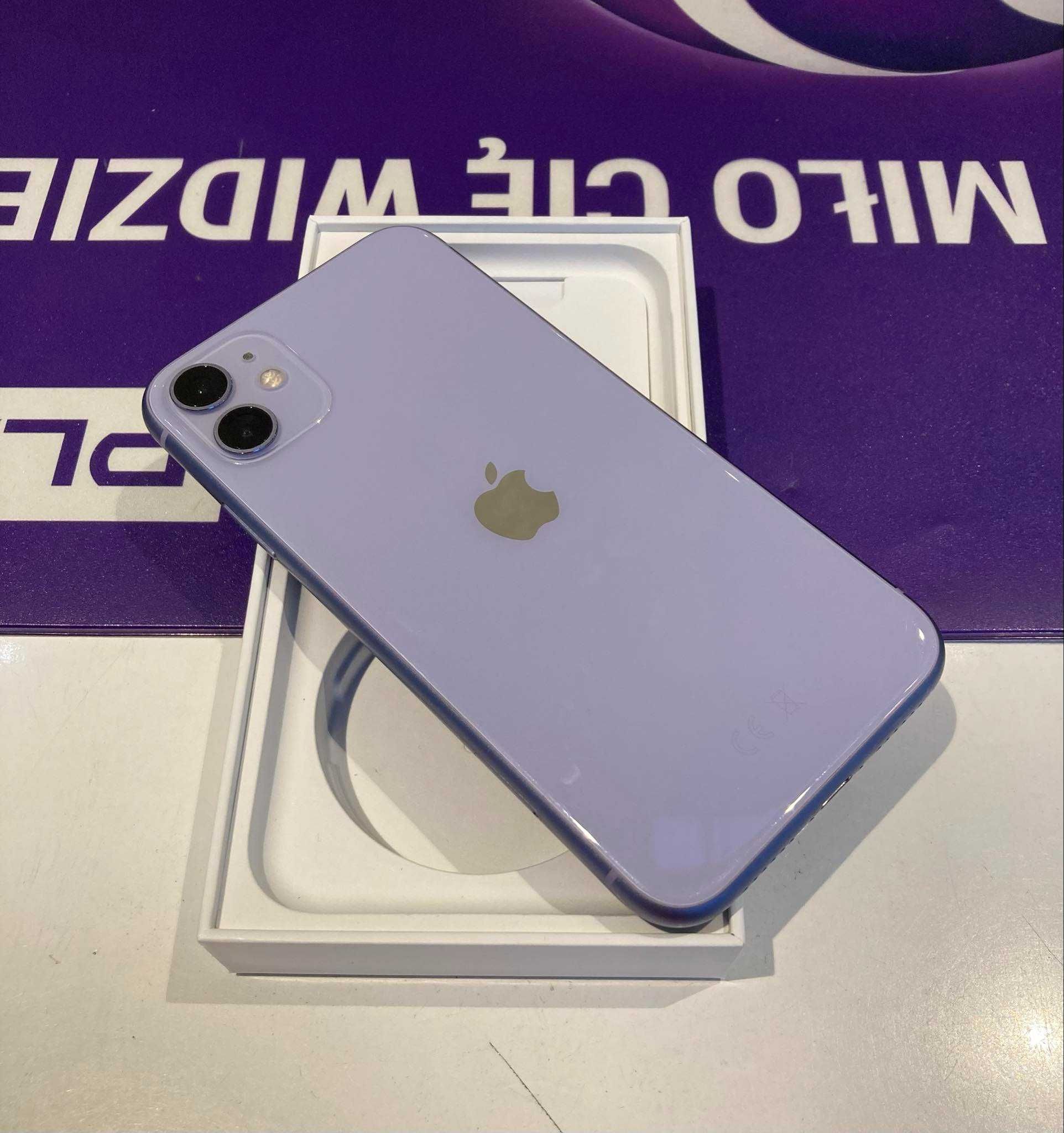 Jak nowy Iphone 11 64gb purple 100% bateria- sklep -