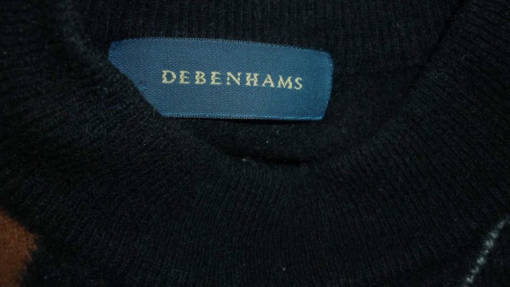 Debenhams- wełniany damski sweter dłuższy r; S